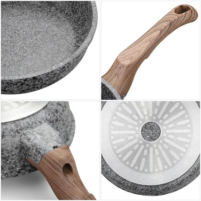 Thickening Marble Stone Nonstick Frying Pan With Heat Resistant Bakelite Handle