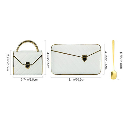 Creative Handbag Shaped Mug With Saucer And Spoon