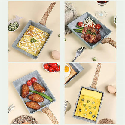 Non Stick Green Frying Pan Japanese Omelettes Aluminum Alloy Pan