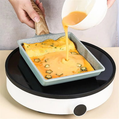 Non Stick Green Frying Pan Japanese Omelettes Aluminum Alloy Pan